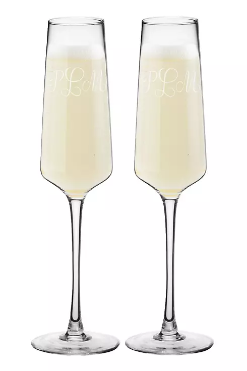 Personalized Monogram Champagne Estate Glasses Set Image 11