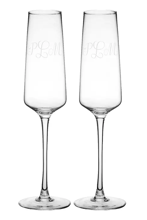 Personalized Monogram Champagne Estate Glasses Set Image 12