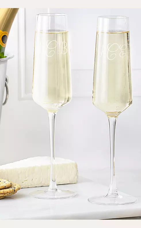 Personalized Monogram Champagne Estate Glasses Set