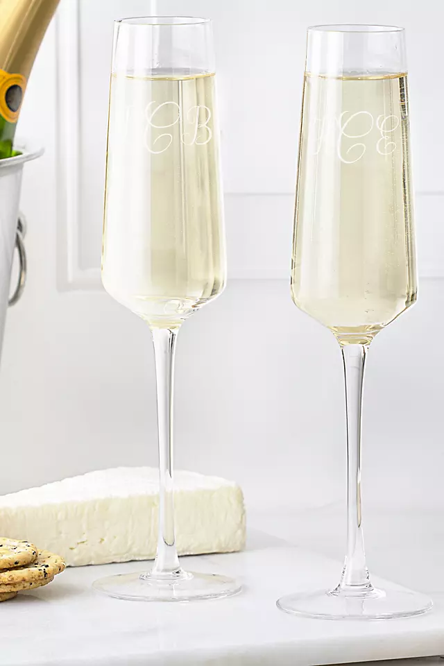 Personalized Monogram Champagne Estate Glasses Set Image 2