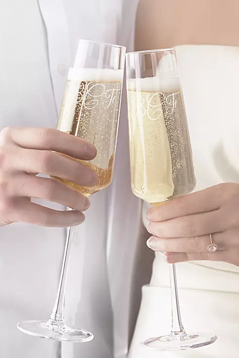 Personalized Monogram Champagne Estate Glasses Set Image 3