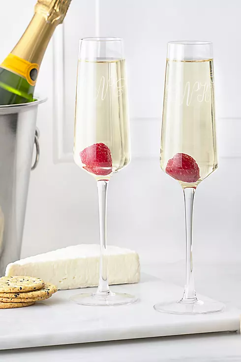 Personalized Monogram Champagne Estate Glasses Set Image 1
