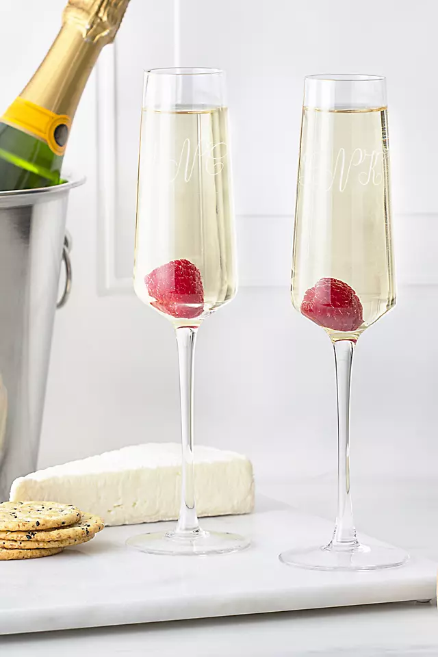 Personalized Monogram Champagne Estate Glasses Set Image