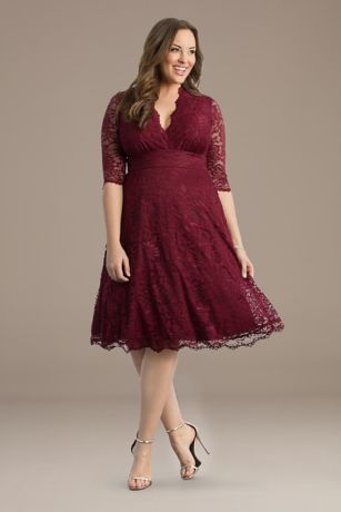 High-Low Corded Lace A-Line Dress