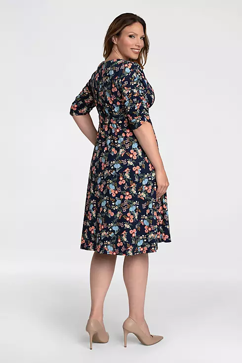 Gabriella Printed Plus Size Dress with Ruching Image 2
