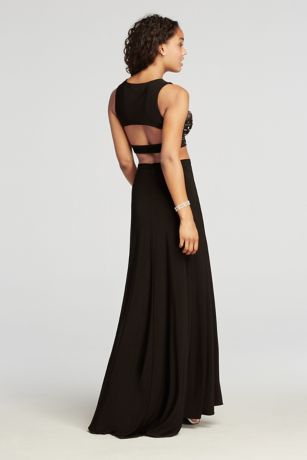 Sleeveless Embellished Jersey Two Piece Prom Dress | David's Bridal