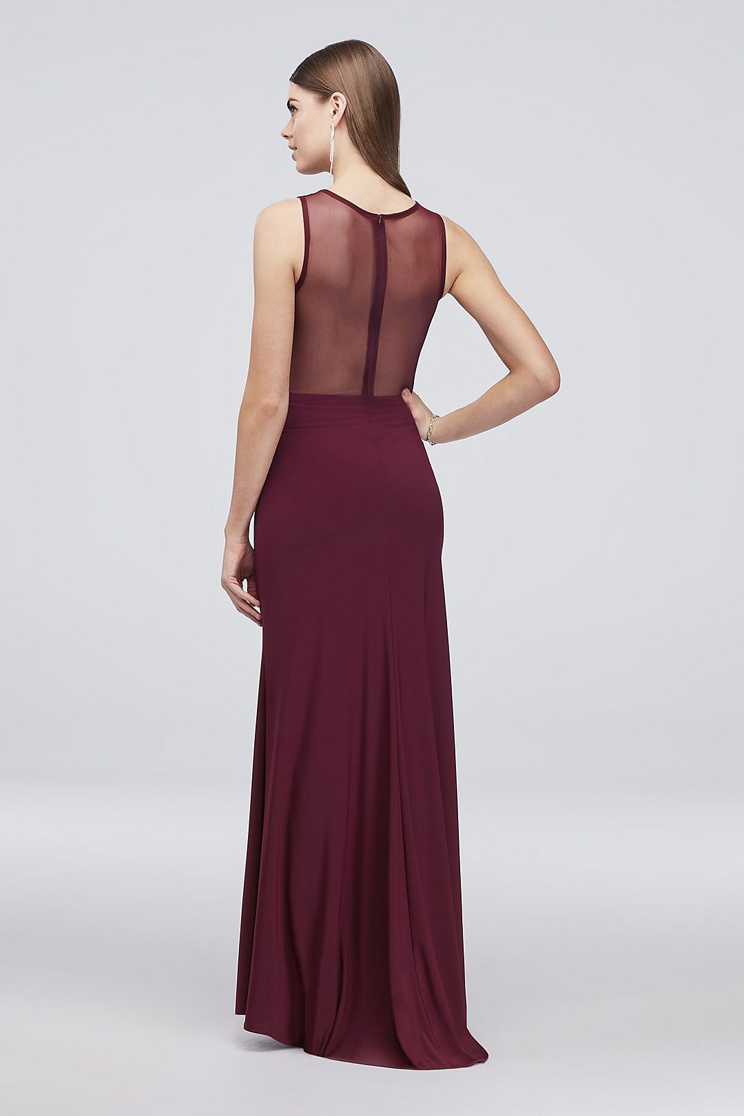 Beaded Jersey Tank Dress with Illusion Back Image 2
