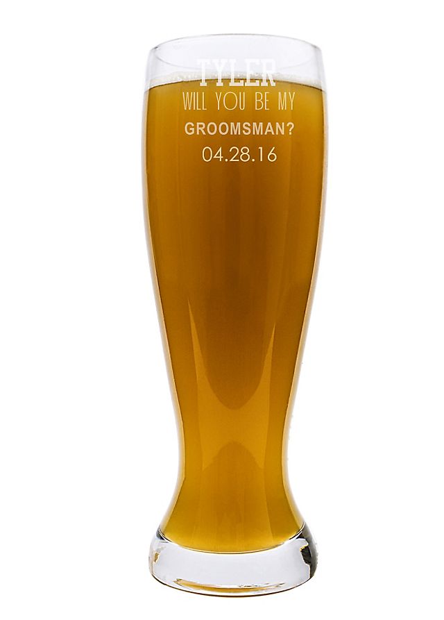 Personalized Will You Be My Groomsman XL Pilsner Image 1