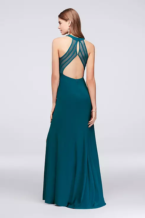 Plunging Illusion-Inset Jersey Sheath Gown Image 2