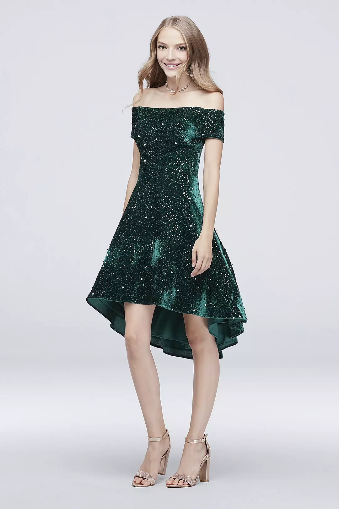Lacy Velvet Sequin Skater Mini Dress • American Threads Trendy