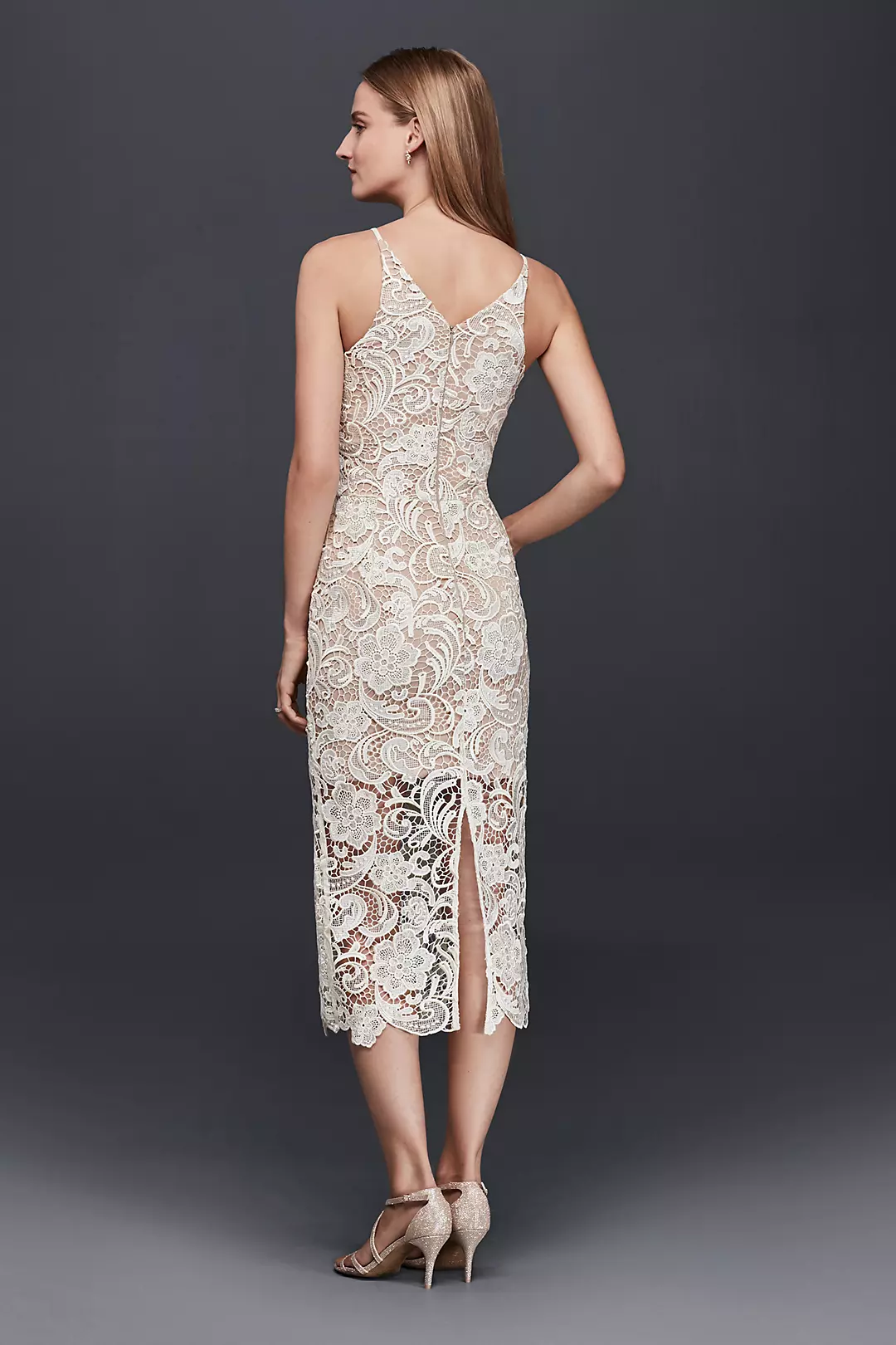 Illusion Lace Mid-Length Sheath Dress Image 2