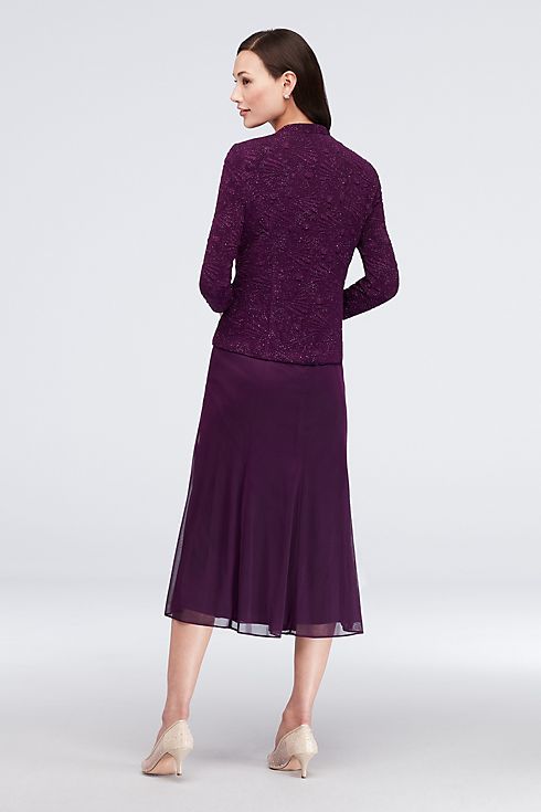 Shimmer Print Jacquard Tea-Length Jacket Dress Image 2