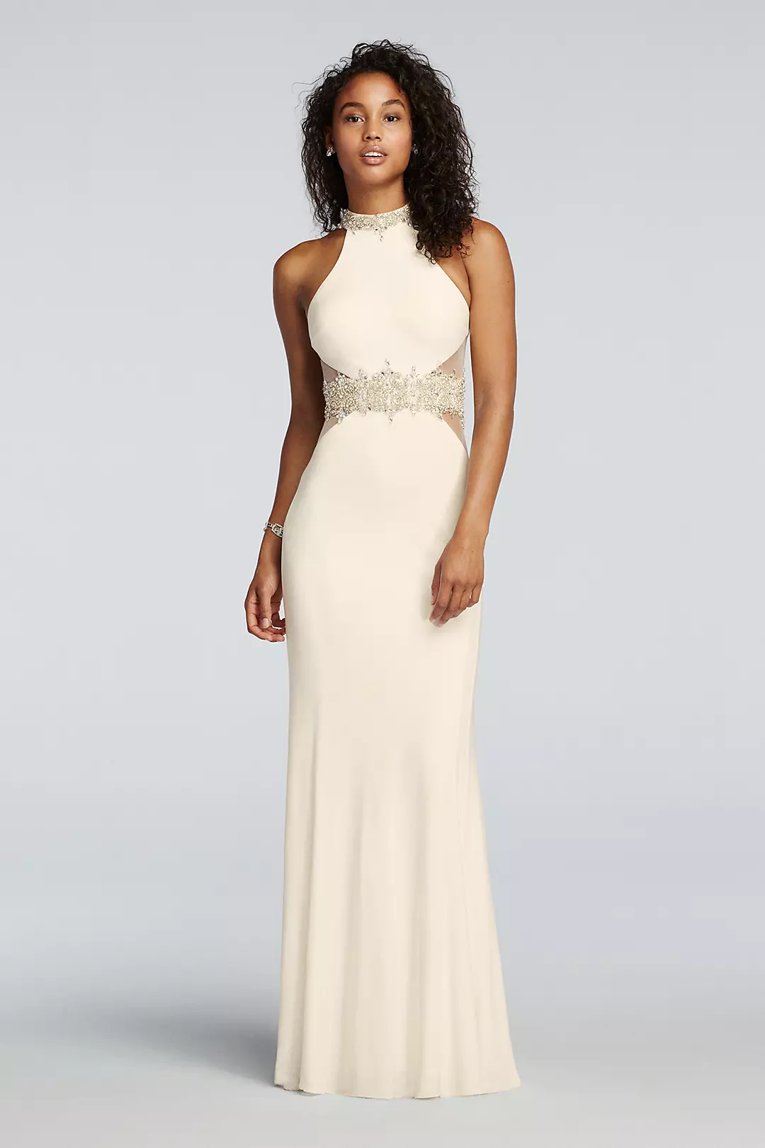 Illusion High Collar Homecoming Dress Illusion High Collar Homecoming Dress