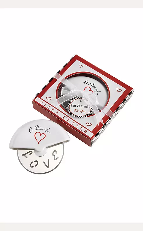 A Slice of Love Stainless Steel Pizza Cutter Favor Image 1