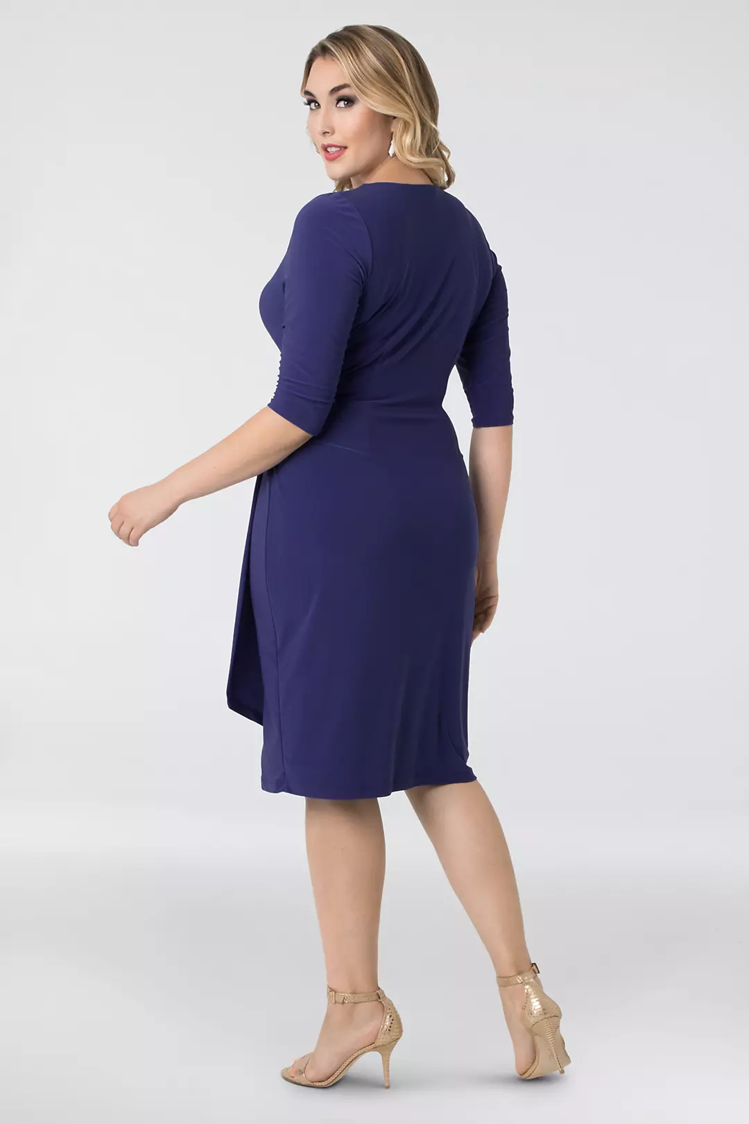 Ciara Jersey Plus Size Faux Wrap Dress Image 2