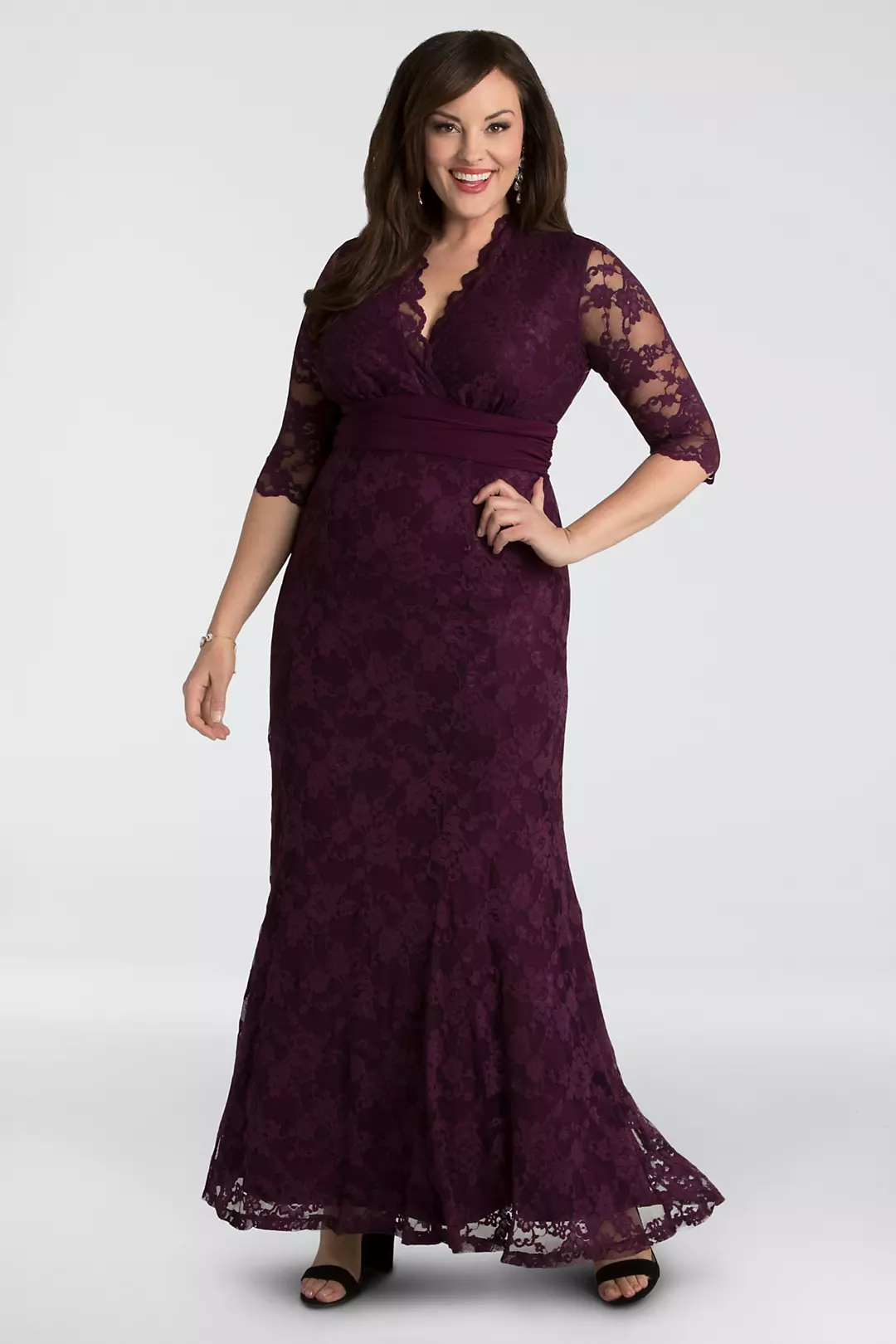 Lace Plus Size Gown with Siren V-Neck Image