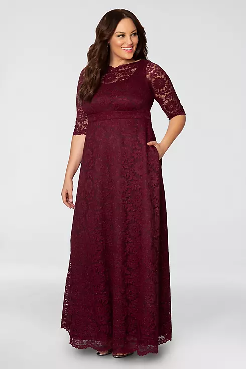 Leona Glitter Lace A-Line Plus Size Gown Image 1