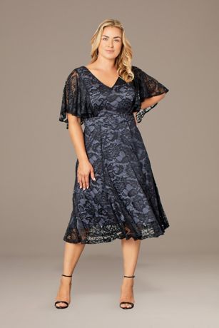 YOURS Plus Size Black Lace Sequin Embellished Swing Dress