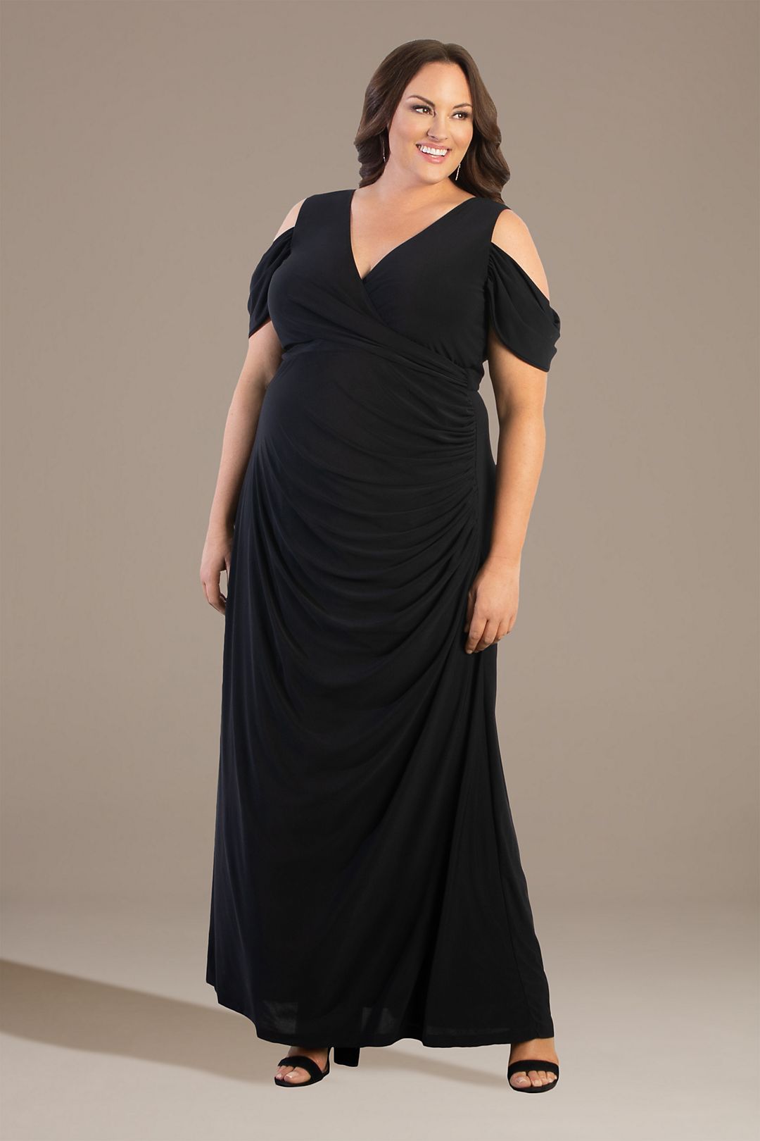 Plus Size Jersey Dress with Draped Sleeves | Bridal
