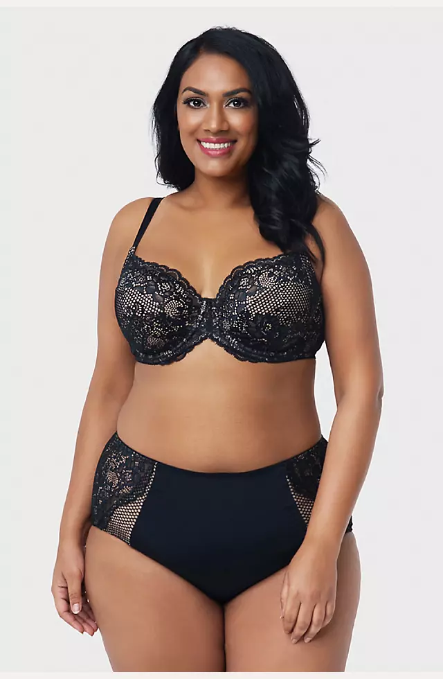 Curvy Couture Beautiful Bliss Lace Unlined Bra Image 3