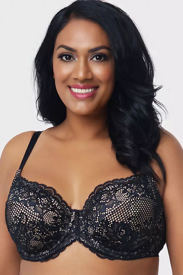 Curvy Couture Beautiful Bliss Lace Unlined Bra Image