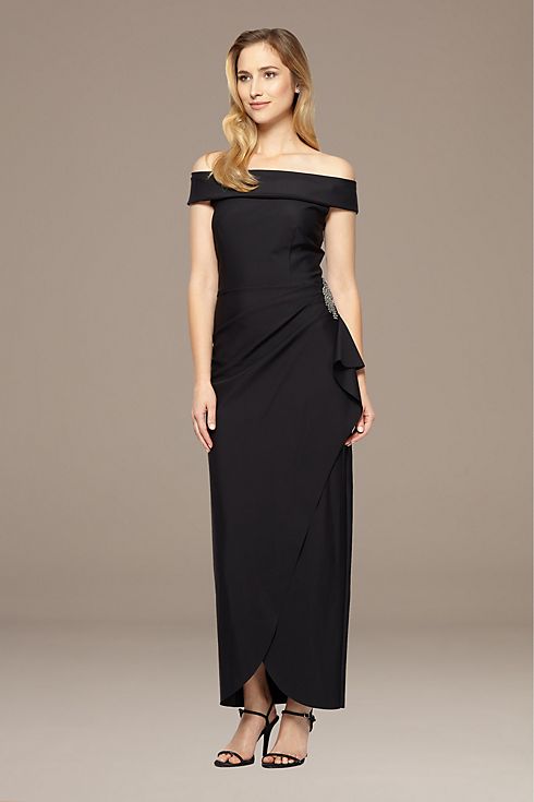 Off-the-Shoulder Dress with Cascade Ruffle Image 1