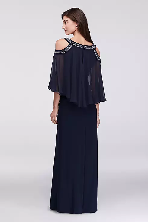 Cold Shoulder Capelet Dress with Beading Image 2