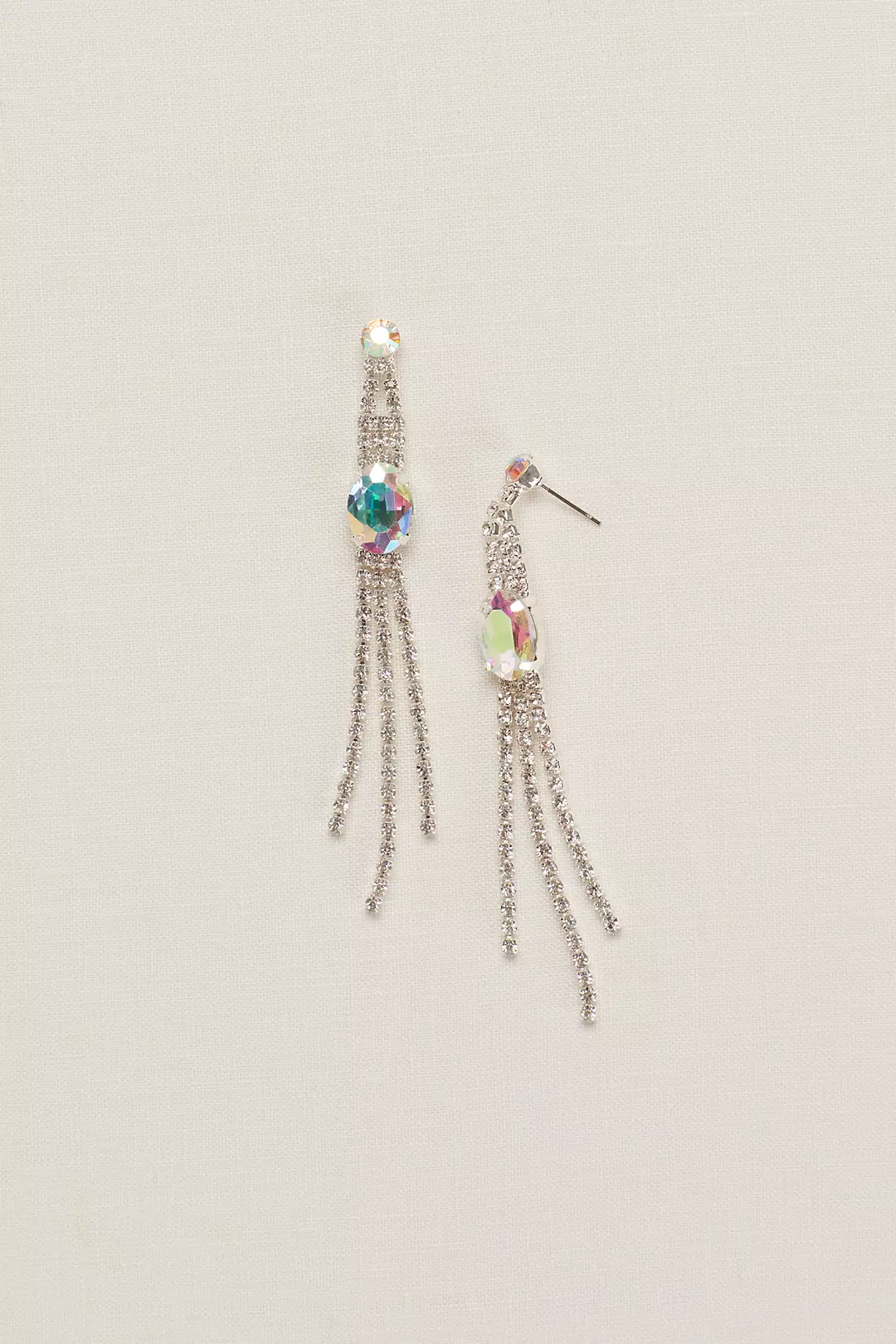 Crystal and AB Stone Fringe Earrings Image