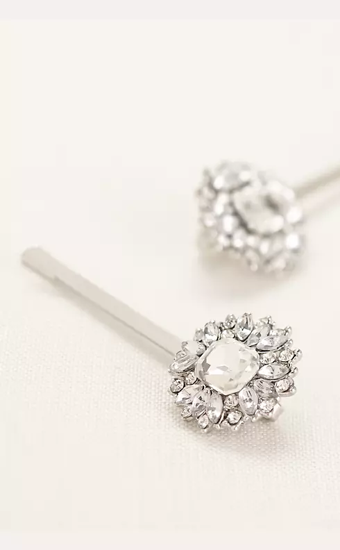 Set of 2 Emerald Cut Pave Hairpins Image 1