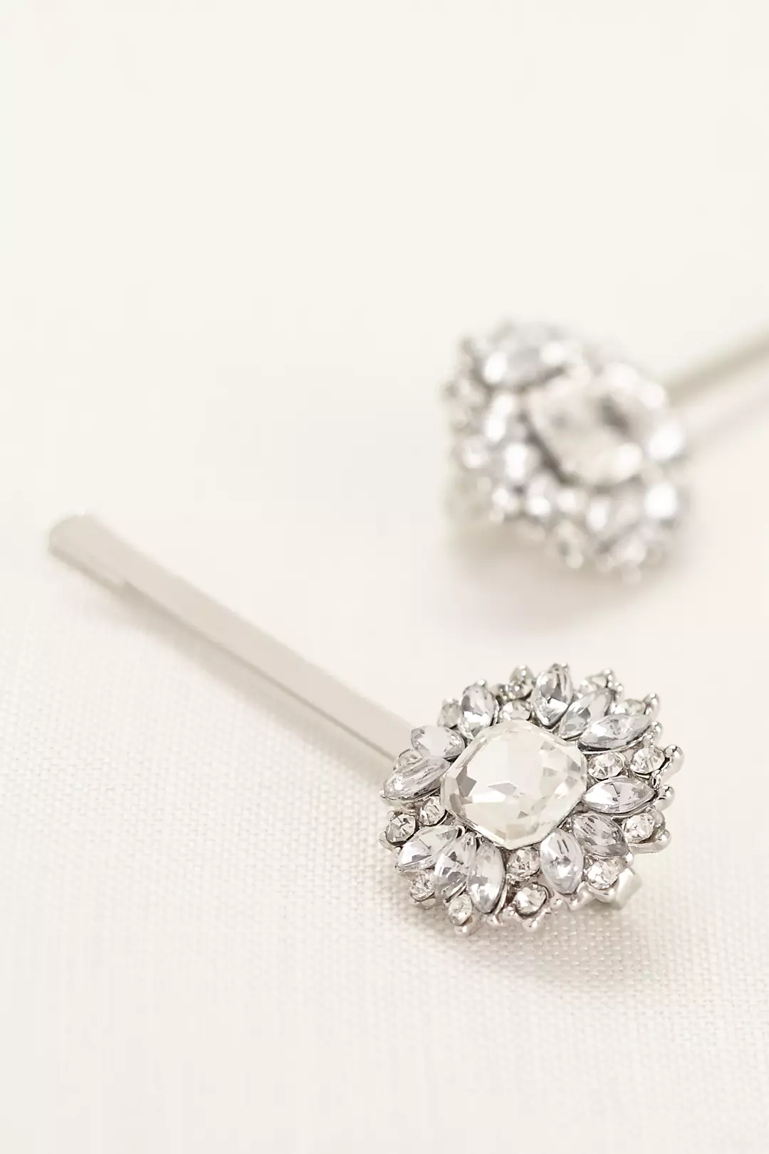 Set of 2 Emerald Cut Pave Hairpins Image