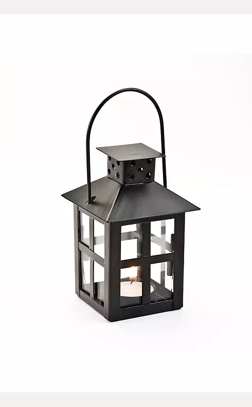 Black Mini-Lantern Tea Light Holder Image 1