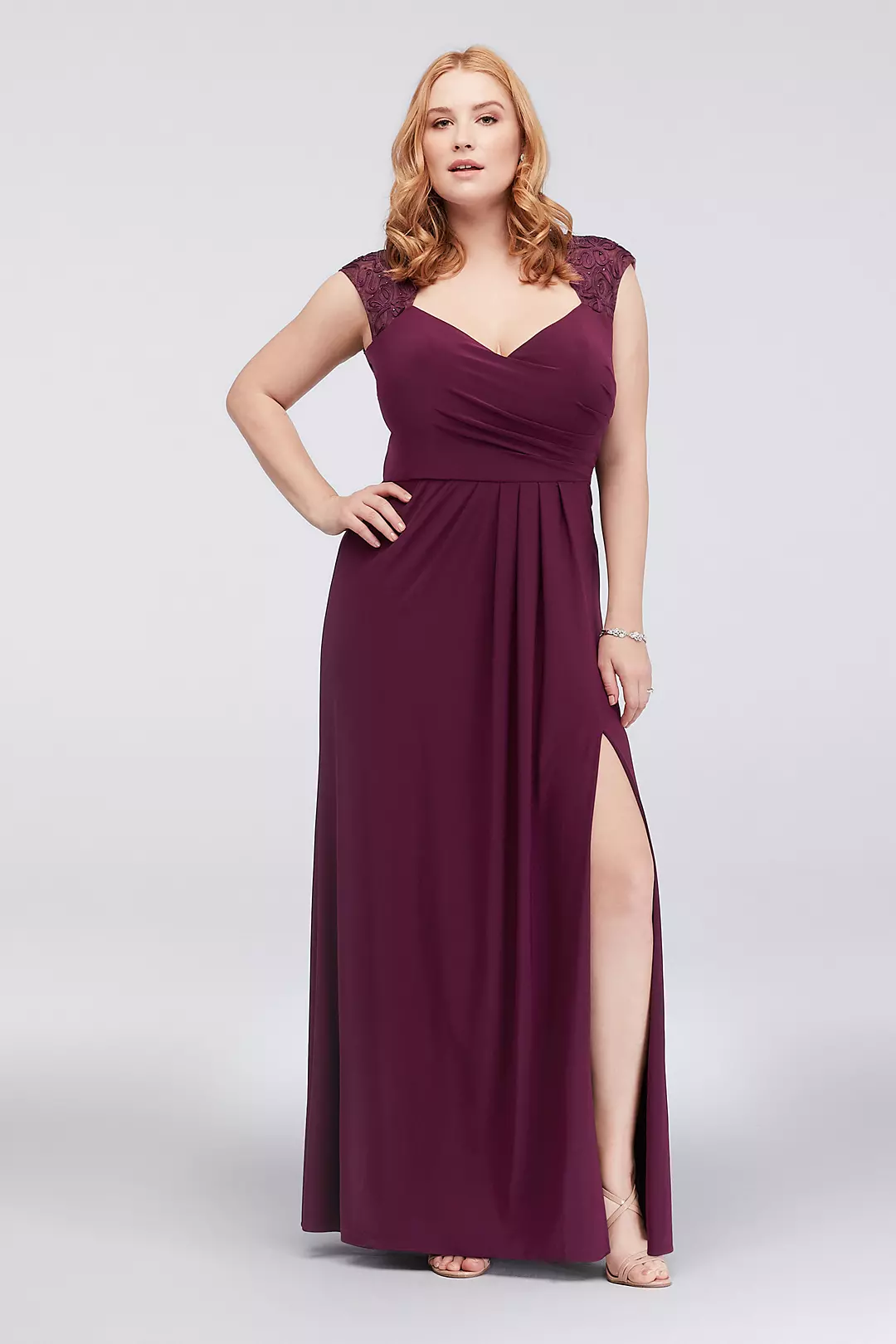 Piped Jersey Sheath Dress with Illusion Back Image