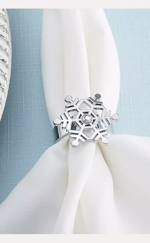 Rhinestone Snowflake Napkin Rings Image 1