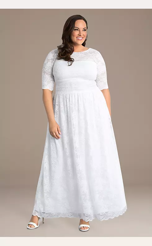 Lace Illusion Plus Size Wedding Gown