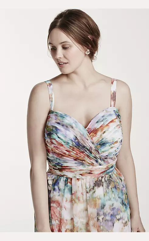 Strapless Printed Chiffon Dress Image 4