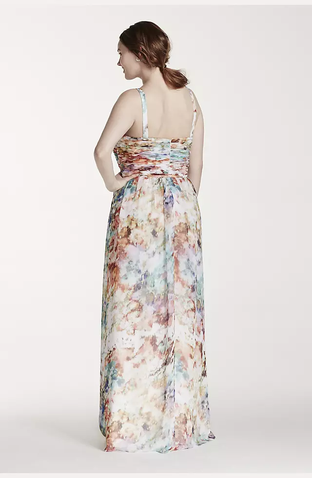 Strapless Printed Chiffon Dress Image 2