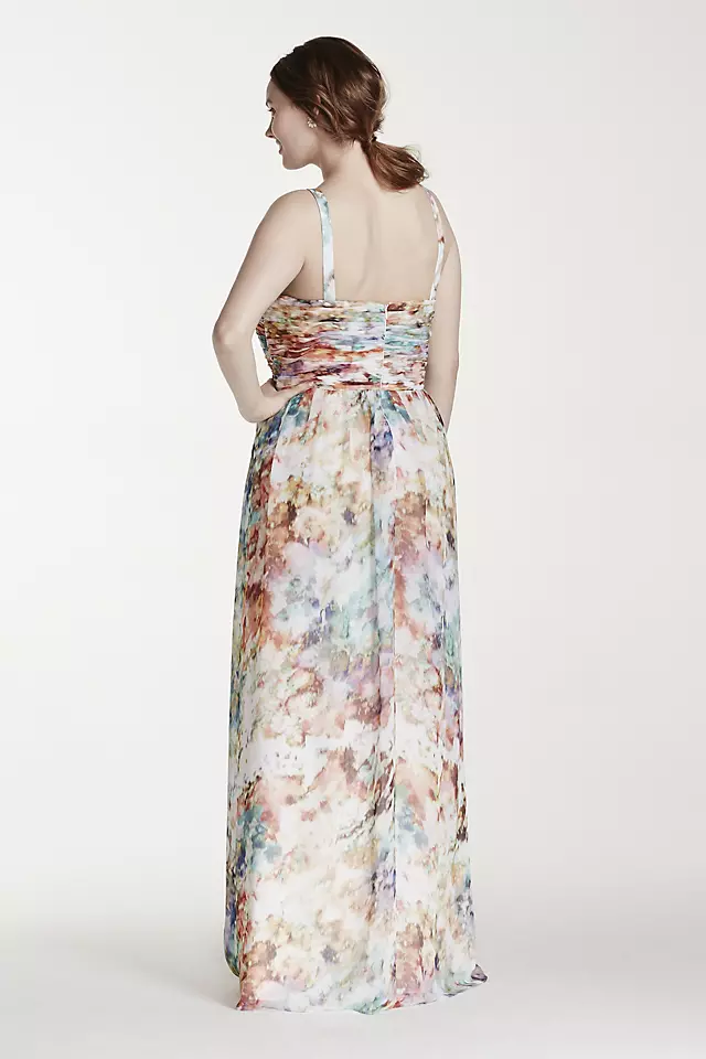 Strapless Printed Chiffon Dress Image 2