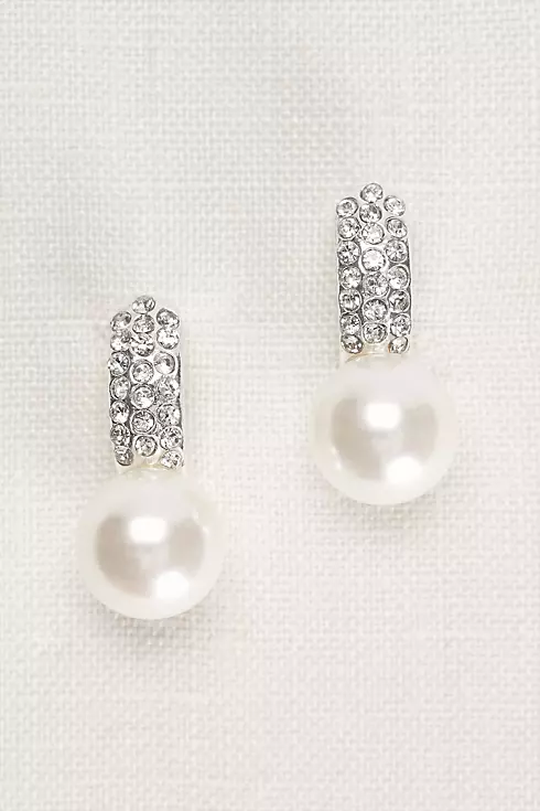 Pearl and Pave Crystal Earrings Image 1