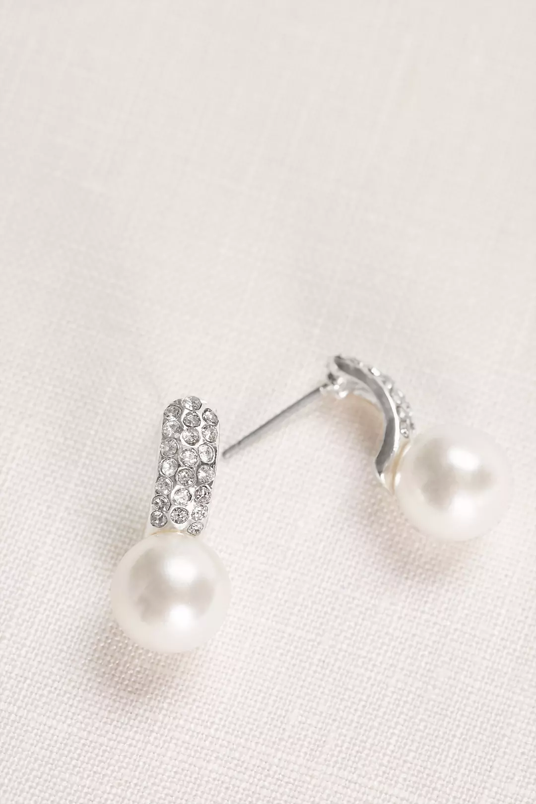 Pearl and Pave Crystal Earrings Image 2