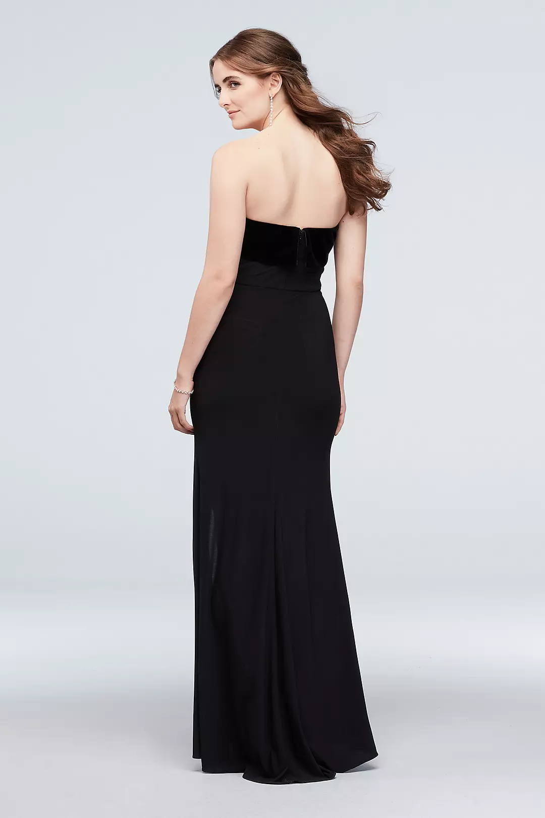 Strapless Jersey Gown with Velvet Knot Foldover Image 2