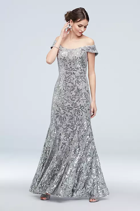 Sequin Lace Off-the-Shoulder Mermaid Gown Image 1