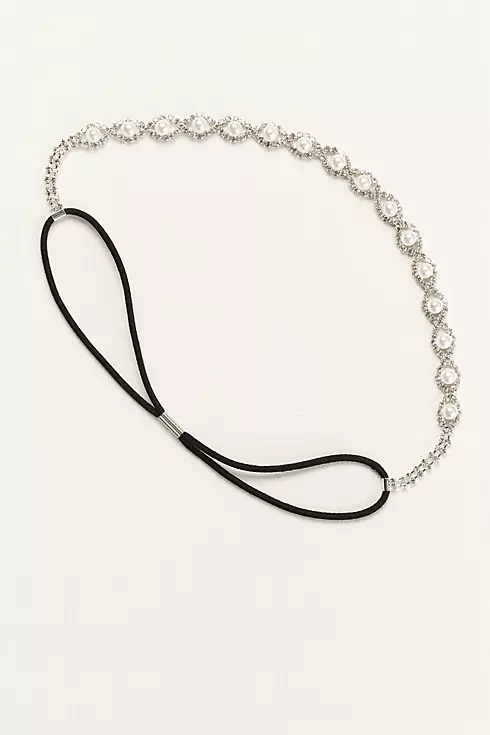 Crystal Woven Pearl Center Stretch Headband Image 2