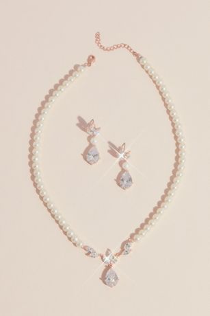 rose gold bridesmaid jewelry sets