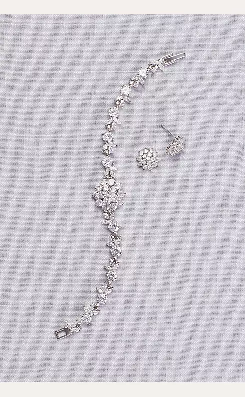 Cubic Zirconia Dahlia Bracelet and Earring Set Image 1