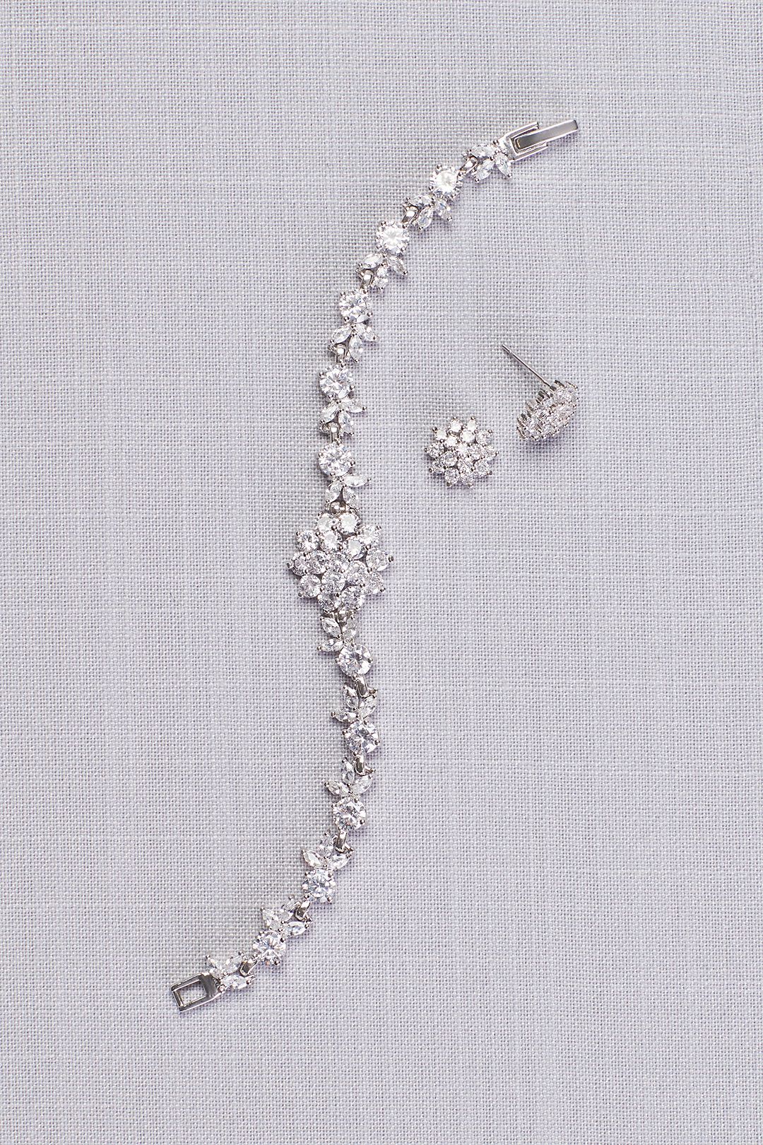 Cubic Zirconia Dahlia Bracelet and Earring Set Image 1