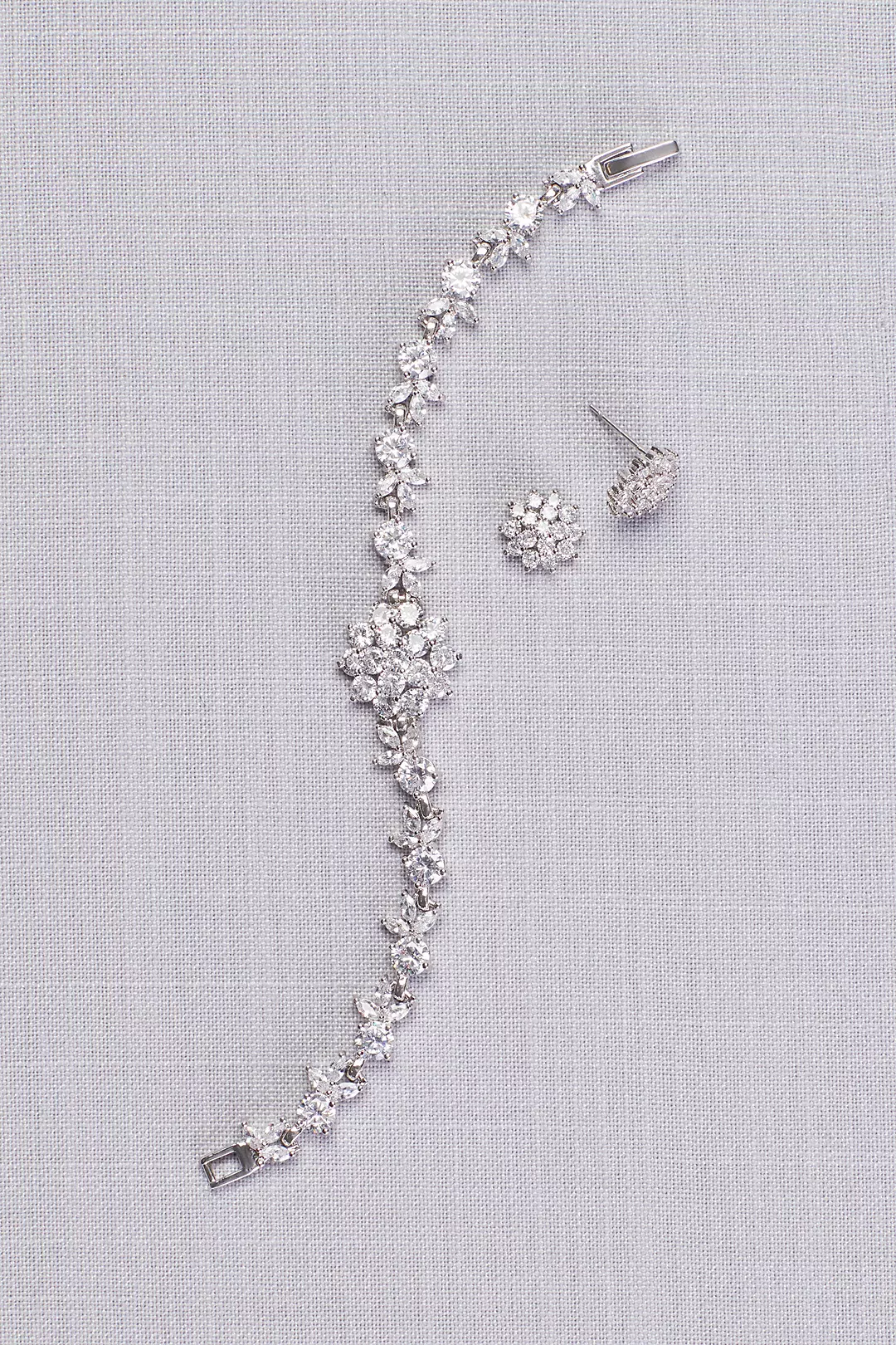 Cubic Zirconia Dahlia Bracelet and Earring Set Image