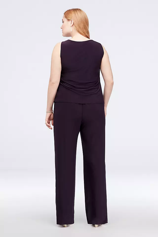 Three-Piece Jersey Pantsuit with Sequins Image 4