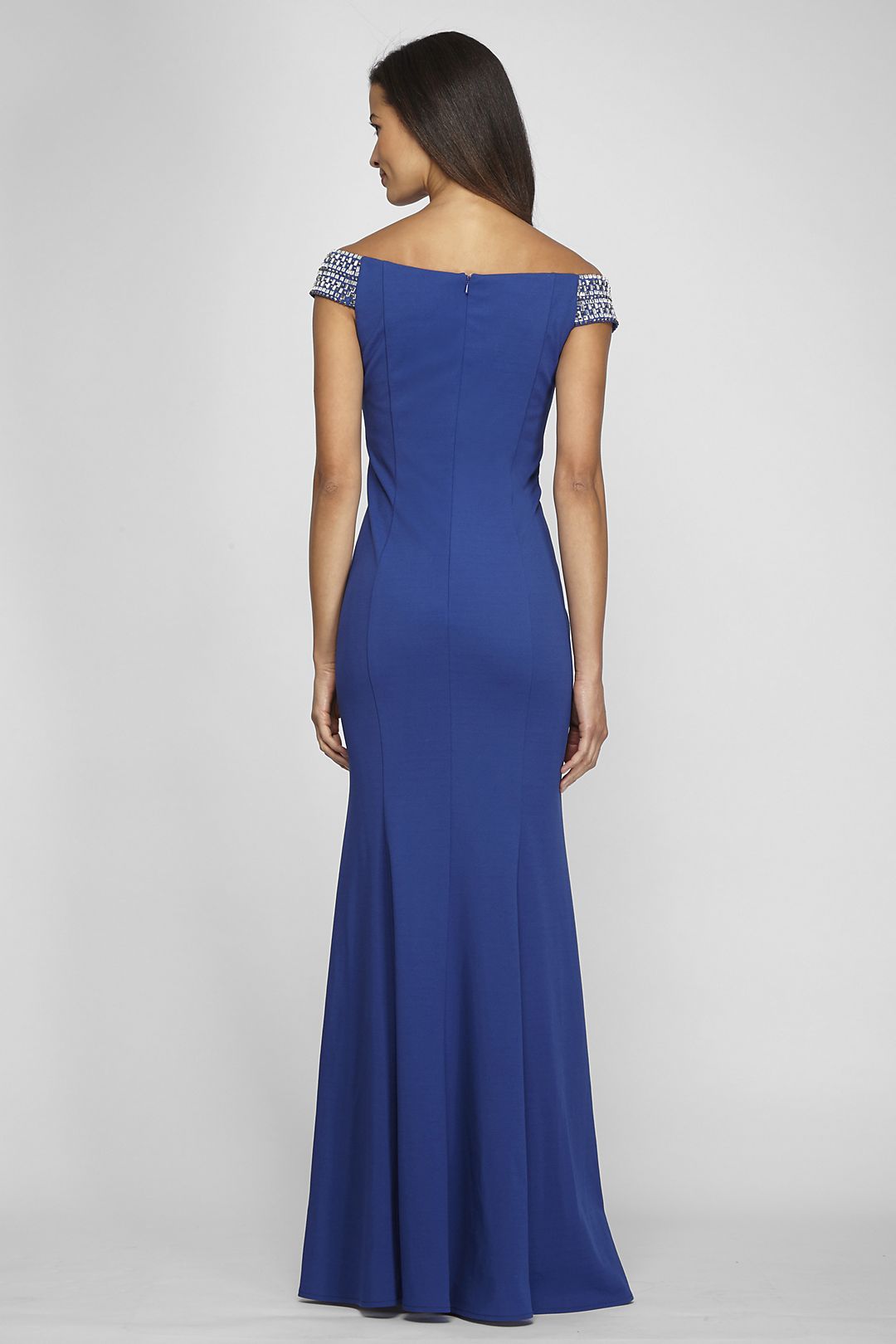 Off-the-Shoulder Trumpet Gown With Beaded Straps Image 2
