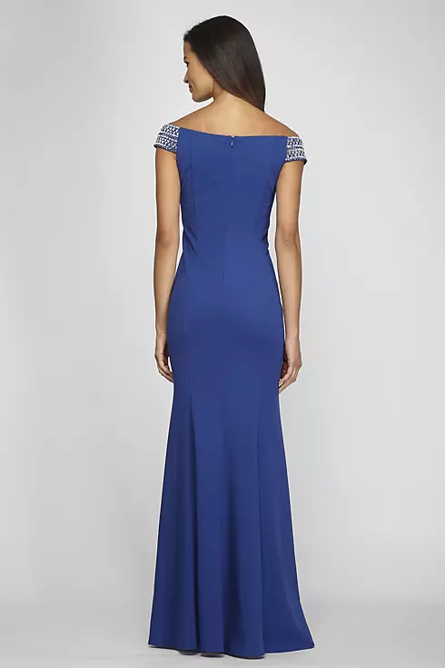 Off-the-Shoulder Trumpet Gown With Beaded Straps Image 2