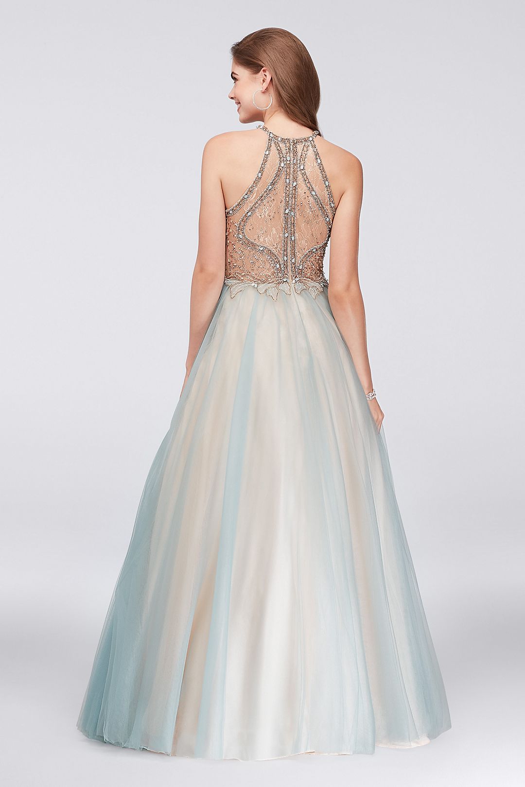 Layered Tulle Ball Gown with Beaded Bodice Image 2